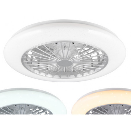 Plafoniera LED con Ventilatore Stralsund Ø50 cm – 30W, 3500 lm, RGB, Telecomando – Trio Lighting