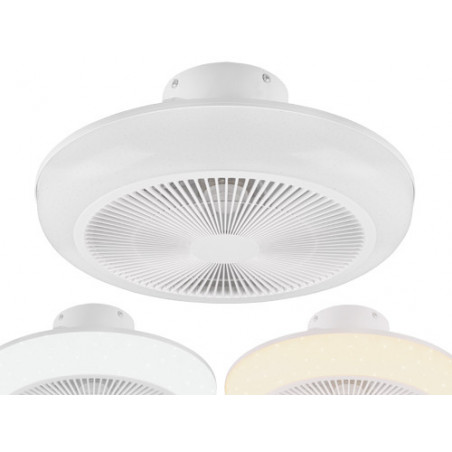 Plafoniera LED con Ventilatore Mjolby Ø46 cm – 30W, 3300 lm, Effetto Stelle, Telecomando – Trio Lighting