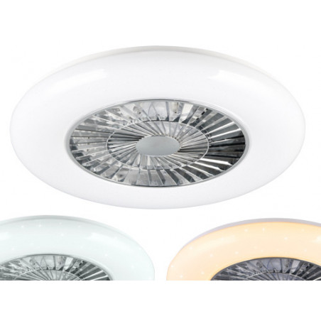 Plafoniera LED con Ventilatore Visby Ø59 cm – 39,6W, 3900 lm, Effetto Stelle, Telecomando – Trio Lighting