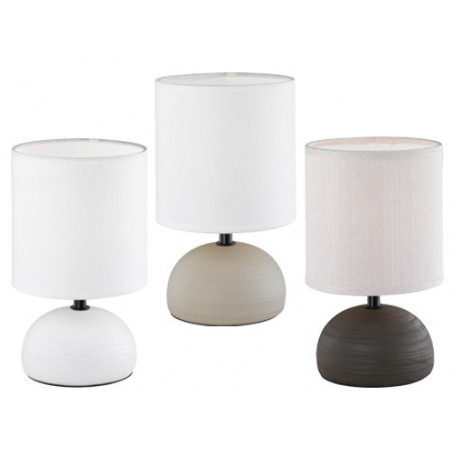 Lampada da tavolo Luci – Base ceramica bianca – Paralume tessuto – Trio Lighting – Illuminazione interni
