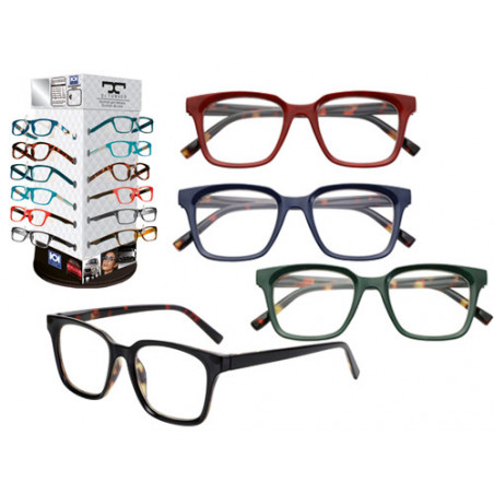 Assortimento 24 occhiali da lettura De Tomaso – Diottria +2.5 – Design unisex – Comfort visivo