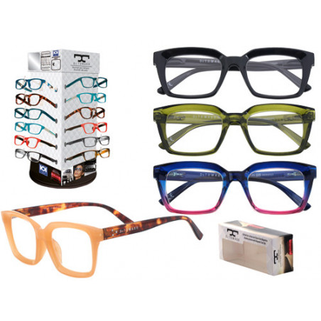 Assortimento 24 occhiali da lettura De Tomaso – Diottria +2.8 – Design unisex – Comfort visivo