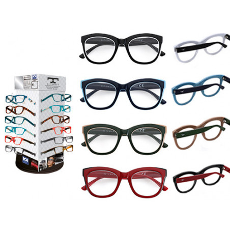 Assortimento 24 occhiali da lettura De Tomaso – Diottria +2.9 – Design unisex – Comfort visivo