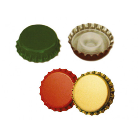 Tappi corona Ø29 mm con sottotappo – Confezione 200 pezzi – Colori assortiti – Ideali per imbottigliamento