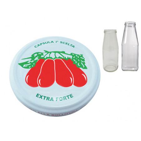 Tappi twist-off decorati Ø63 mm – Confezione 100 pezzi – Per passata di pomodoro