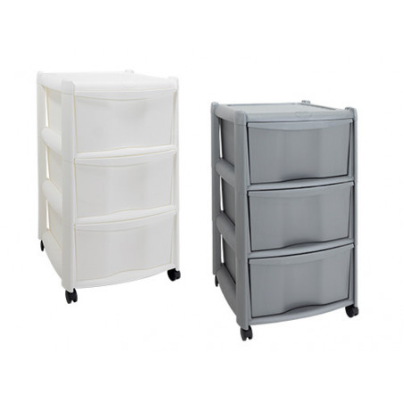 Cassettiera Vulcano 3 cassetti con ruote – Silver – 39x39x60 cm