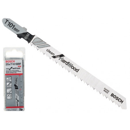 Lame Bosch T 101BRF CF.25PZ – Tagli puliti su legno duro – Confezione da 25 pezzi