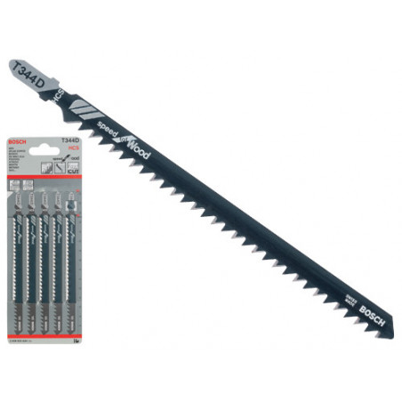 Lame Bosch T 344D CF.5PZ – Tagli rapidi su legno – Confezione da 5 pezzi