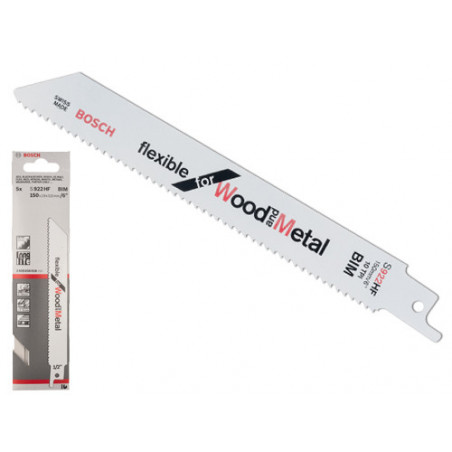 Lame Bosch S 922 HF CF.5PZ – Taglio legno e metallo – Confezione da 5 pezzi