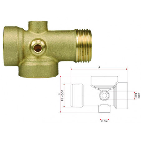 Raccordo a 5 vie in ottone Itap 1" A.110 – Connessione multifunzionale per autoclavi