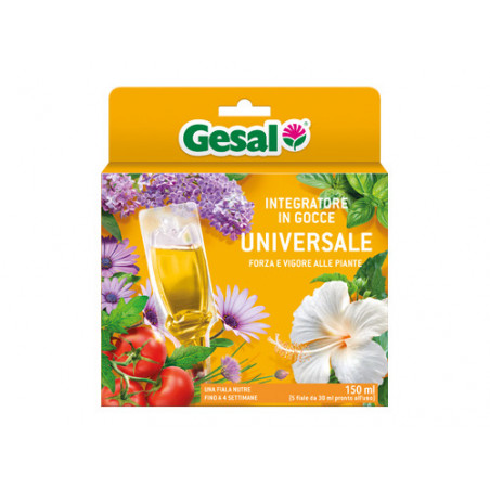 Nutrimento universale in gocce – 5 fiale da 30ml – GESAL – Nutrizione completa per piante in vaso