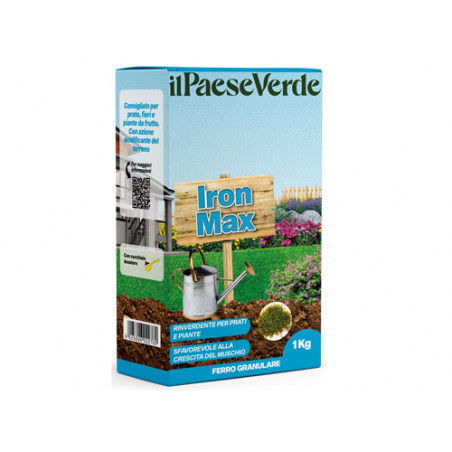 Concime granulare Iron Max 1kg – Rinverdente per prato e piante – Agribios – Contro il muschio