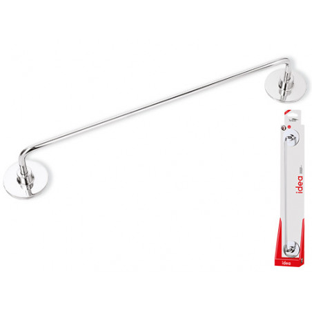 Portasciugamani Idea 35 cm in acciaio cromato – Fissaggio adesivo o viti – Design compatto