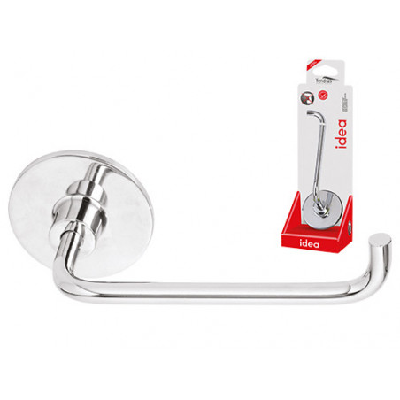Portarotolo Idea in acciaio cromato – Fissaggio adesivo o viti – Eleganza per il bagno