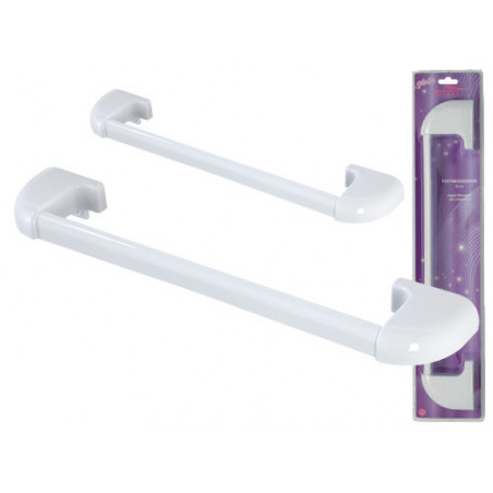 Portasciugamani Gioia in ABS bianco 30 cm – Fissaggio adesivo o viti – Compatto e funzionale