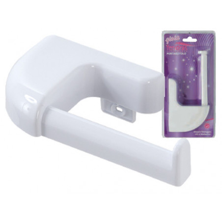Portarotolo Gioia in ABS bianco – 30x13x4 cm – Fissaggio adesivo o viti – Eleganza funzionale