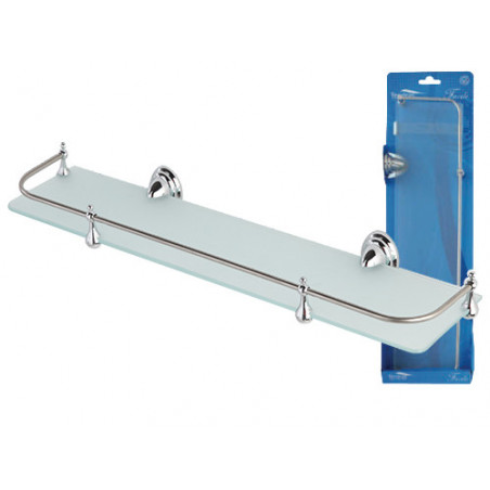 Mensola Facile in ABS bianco 50 cm – Fissaggio adesivo o viti – Spazio extra per il bagno