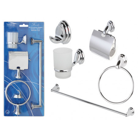 Set accessori bagno 5 pezzi – Feridras Facile – Eleganza e funzionalità per il tuo bagno