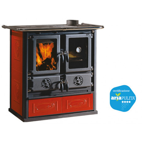 Cucina a legna Rosetta Liberty Bordeaux – 7,2 kW – Forno 28L – La Nordica – Eleganza classica per ambienti rustici