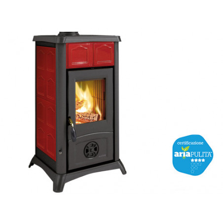 Stufa a legna Gemma Elegance Bordeaux – 6,0 kW – La Nordica – Design raffinato per ambienti moderni