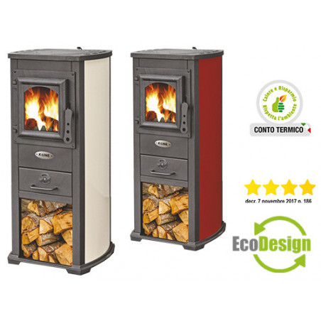 Stufa a legna Karma Rosso – 6,6 kW – K-Line – Riscaldamento efficiente per ambienti fino a 85 m³