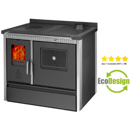 Cucina a legna Exclusive Inox Antracite – 11,91 kW – K-Line – Riscaldamento e cottura per ambienti fino a 340 m³