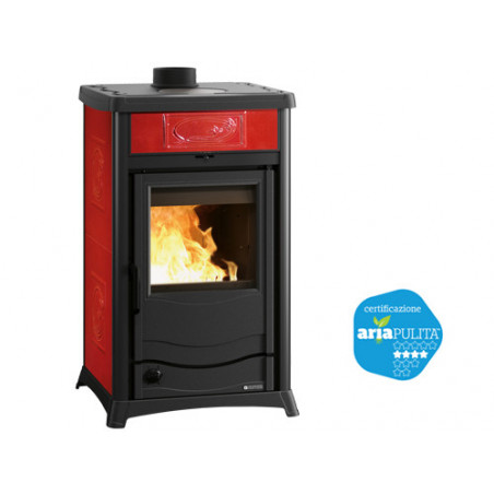 Termostufa a legna Rossella Plus Evo 4.0 Bordeaux – 11,1 kW – La Nordica – Riscaldamento per ambienti fino a 318 m³