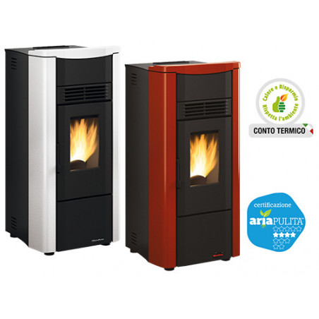 Stufa a pellet Giusy Evo 2.0 Bianca – 7 kW – La Nordica – Riscaldamento efficiente per ambienti fino a 201 m³