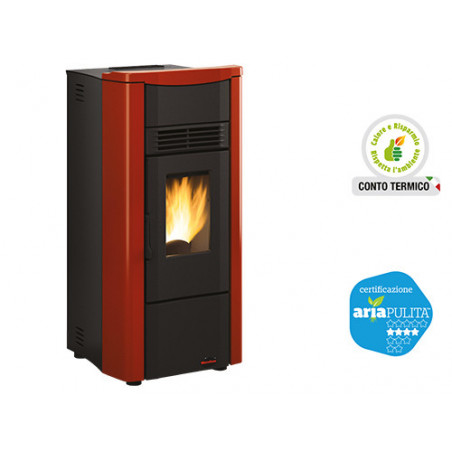 Stufa a pellet Giusy Plus Evo 2.0 Bordeaux – 8,5 kW – La Nordica – Riscaldamento canalizzato per ambienti fino a 230 m³