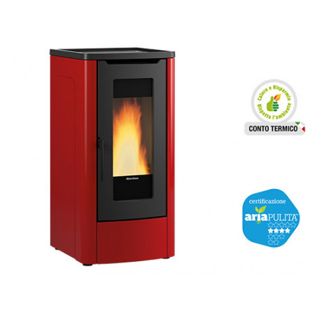 Stufa a pellet Dahiana Plus VFS Bordeaux – 10 kW – La Nordica – Riscaldamento canalizzato per ambienti fino a 287 m³