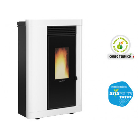 Stufa a pellet Annabella Plus 5.0 Bianca – 9 kW – La Nordica – Riscaldamento canalizzato per ambienti fino a 258 m³