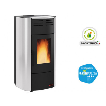 ELIMINARE H8Termostufa a pellet Raffaella Idro H18 5.0 Grigio Luce – 23,6 kW – La Nordica – Riscaldamento per ambienti fino a 677 m³