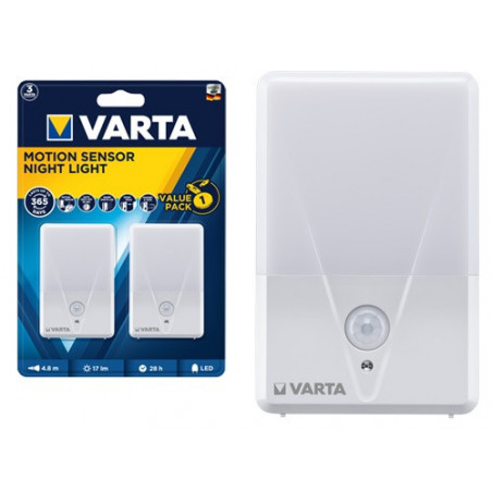 Torce Varta Motion Sensor 2 pezzi – Luce LED bianco caldo – Sensore di movimento – Installazione versatile