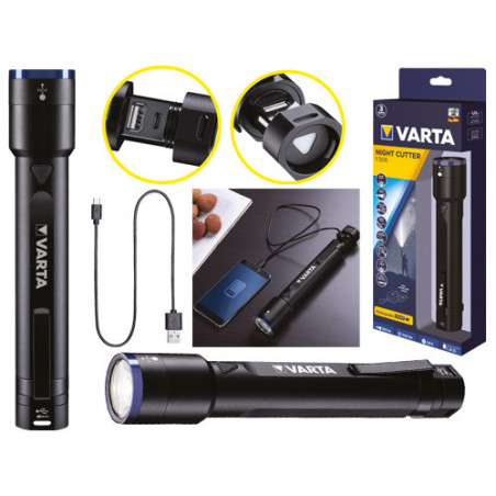 Torcia Varta Night Cutter F30R – 700 lm – Ricaricabile – Funzione power bank