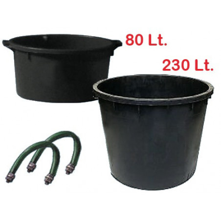 Mastellone in plastica 230L nero – ICS P150230 – Contenitore capiente per uso agricolo e alimentare