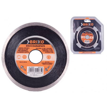 Disco diamantato Brixo Ø115 mm – Corona continua 1,8 mm – Taglio preciso per ceramica e klinker
