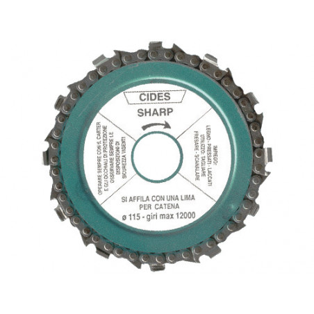 Disco a catena Sharp Ø115 mm – Taglio e fresatura legno e cartongesso con smerigliatrice