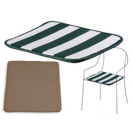 Cuscino Action seduta bianco/verde 38x38x2 cm – Comfort pratico per sedie da giardino