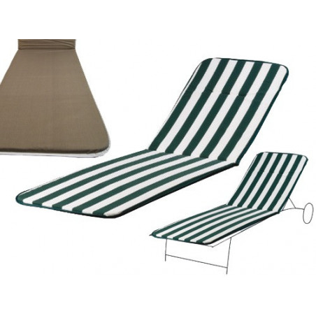 Cuscino Action lettino bianco/verde 185x55x2,5 cm – Comfort esteso per sdraio da giardino