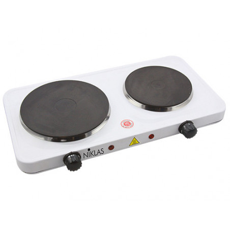 Fornello elettrico Niklas 2 piastre Ø150+185 mm – 2500W – Cucina versatile