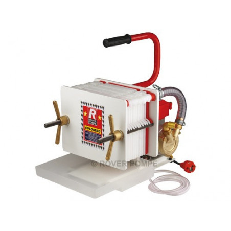 Pompa filtrante Rover Colombo 12 – 0.5 HP – 12 piastre – Filtro enologico 20x20 cm – 500 L/h