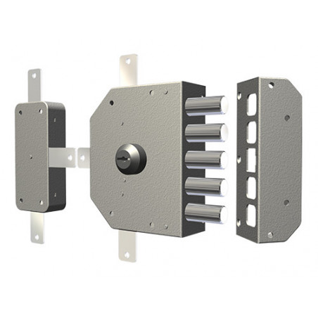 Serratura da applicare CR 3300C-02N – Cilindro 60 mm – 3 punti di chiusura – Destra – Struttura robusta