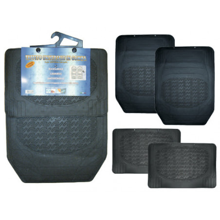 Set tappeti auto universali 4 pezzi – Gomma eco – Antiscivolo e ritagliabili