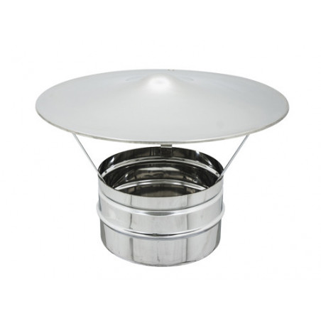 Fumaiolo fisso cappello cinese inox Ø12 cm – Acciaio AISI 304 – Ideale per zone poco ventilate