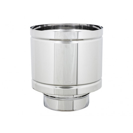 Fumaiolo a botte inox Ø14 cm – Acciaio AISI 304 – Protezione da pioggia e vento