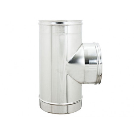 Raccordo a T inox F.F.M. Ø25 cm – Acciaio AISI 304 – Espulsione fumi stufe e caldaie