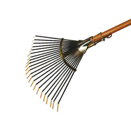 Scopa per erba professionale 22 denti con manico 150 cm – Acciaio temprato – Regolabile