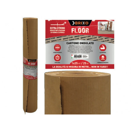 Cartone ondulato Brixo Floor 100 cm x 25 m – Protezione pavimenti – Rotolo resistente