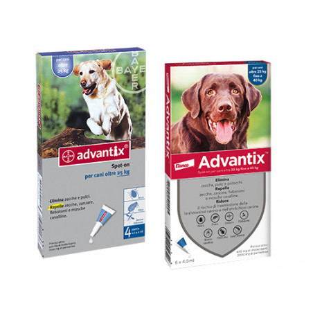 Advantix spot-on per cani 25-40 kg – 6 pipette – Protezione mensile completa