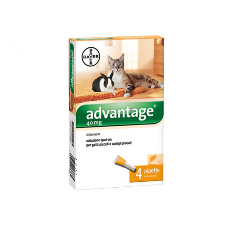 Advantage spot-on per gatti fino a 4 kg – 4 pipette – Trattamento antipulci efficace